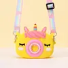 Nova Bolsa de Silicone Fofa de Desenho Animado Mini para Armazenamento, Bolsa Transversal para Moedas de Criança Pequena, Bolsa de Ombro Simples e Versátil