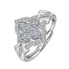 Anillo Cuadrado Forma de Almohada con Diamante Completo Imitación Diamante Moissanita, Varios Anillos de Diamante de 2 Quilates en Oro, Anillos de Boda, Anillos Deslumbrantes y Brillantes