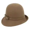 Chapéu Estilo Novo 2026 para Mulheres, Outono e Inverno, Moda Britânica, Chapéu Pequeno Elegante, Chapéu Casual de Feltro de Lã, Aba Curta, Borda Enrolada