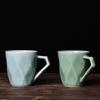 Taza de Celadón Chino Taza de Agua de Cerámica Taza para Beber Doméstica Rombo Creativo Taza de Oficina Souvenir para Invitados Personales