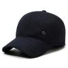 Boné de beisebol espesso forrado de lã masculino de inverno Boné de proteção auricular ao ar livre de meia-idade e idoso Moda casual Chapéu de algodão quente