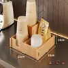 Dispensador de Copos Descartáveis Suporte de Mesa para Armazenamento de Copos de Papel Balcão de Bar Loja de Chá de Leite Sala de Recepção Suporte para Colocar Copos de Água Copos de Chá de Leite