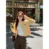 Chaqueta cárdigan suéter amarillo para mujer, nuevo estilo otoño e invierno 2026, prenda exterior ligera de manga larga, top de punto trenzado para primavera y otoño