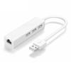 Porta de Rede USB com Hub de 3 Portas USB para Rj45 Placa de Rede USB com Fio Sem Driver Placa de Rede USB