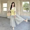 Verano 2026 Nuevo Moda Casual Elegante Juvenil Sencillo y Elegante Cómodo Agradable a la Piel Bordado Conjunto de Dos Piezas Moderno