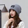 Gorro de Punto Grueso Estilo Coreano para Hombres y Mujeres, Grueso y Cálido para Otoño/Invierno, Tejido, Sin Visera, Parte Superior Redonda, Plegable, Gorro a Prueba de Viento