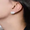 Pendientes Únicos de Diseñador de Metal Cepillado Mate para Mujer, Pendientes Llamativos Creativos para el Lóbulo de la Oreja con un Ambiente de Alta Gama Otoño e Invierno