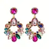 Aretes Brillantes Geométricos de Estilo Palacio para Mujer Aretes Franceses Retro de Lujo de Alta Gama Aretes de Diseño Exagerado