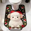 Novo Tapete de Chão de Lama Diatomácea de Cordeiro Fofo Tapete de Banheiro em Forma de U para Vaso Sanitário Tapete de Chão Espessado Resistente ao Desgaste Resistente à Sujeira Pode ser Enviado por Dropshipping