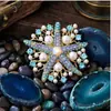 Broche Estrela do Mar Elegante de Luxo com Pérola e Strass Requintado Moda Versátil High-End Corsage para Terno Acessórios para Vestido