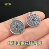 Plata de ley s925 Colgante de Etiqueta de Dinero Fantasma de Montaña Retro Pulsera de Cuerda Trenzada a Mano Collar Accesorios Hechos a Mano diy