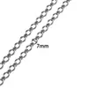 Cadena de Acero Inoxidable de 7 mm Grabada Lateralmente Cadena Chapada al Vacío en Oro de 18 Quilates Accesorios para Collar Pulsera DIY Cadena de Acero Inoxidable