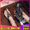 Sandalias Brillantes con Cuentas de Diamante para Mujer Verano Planas Estilo Bohemio Estilo Hada de Playa Sandalias Talla Grande Zapatos de Mujer 41 a 43