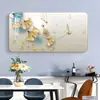 Colgante de pared para influencers decoración horizontal de lujo ligero pintura de porcelana de cristal reloj sala de estar reloj moderno reloj de pared para el hogar pintura decorativa hogar
