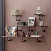 Prateleira de Armazenamento Perfurada de Parede Divisória Criativa Prateleira de Uma Palavra Sala de Estar Quarto Estante Retrô Suporte para Flores Decoração de Suspensão na Parede