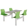 Mesa y Sillas de Comedor de Cantina, Mesa y Sillas de Comedor para Personal Escolar, Mesa y Sillas de Pizarra para Empresa, Mesa y Sillas de Comedor de una Pieza, Combinación Personalizada para 4 Personas