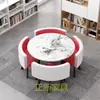 Mesa e Cadeiras Simples Modernas para Negócios e Recepção de Convidados, Mesa Redonda Pequena para Lanchonete de Chá com Leite, Mesa de Jantar