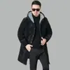 Abrigo de Algodón Grueso Forrado de Polar para Hombre Invierno Lobo del Norte Casual Largo Por Encima de la Rodilla Ropa de Trabajo Ropa para el Hogar
