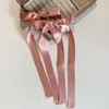 Grampo de Cabelo com Laço de Fita Longa Estilo Jennie Faixa de Cabelo com Laço Estilo Ballet Corda de Cabelo Trançada Acessórios de Cabelo Adorno de Cabeça