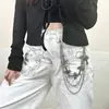 Corrente de Calça Personalizada Estilo Retrô Americano, Corrente de Cintura Versátil na Moda e Tendência, Corrente de Calça de Pérolas Estilo Hip-Hop, Coleção de Acessórios Mais Vendida