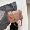 Cadena Casual Popular Borde de Ángulo de Hierro 2025 Primavera Nuevo Color Sólido Hombro Cruzado Portátil Bolso Cuadrado Pequeño para Mujer