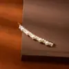 Pinza para el pelo de perlas estilo coreano para celebridades de internet para mujer, Pinza elegante para flequillo y patillas, Pinza Bb simple de alta gama al por mayor