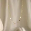 Collar Versátil Brillante Cuadrado Pequeño Transfronterizo para Mujer Oro de 18 Quilates Lujo Accesible Pequeño Gota de Agua Cadena de Clavícula de Nicho No se Desvanece