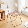 Banqueta da Moda Ins Celebridade da Internet Cadeira de Maquiagem Cadeira para Foto Cadeira Dobrável Portátil para Casa Cadeira de Jantar para Loja de Bebidas Geladas Cadeira Transparente
