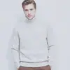 2026 Comércio Exterior Outono/Inverno Europeu e Americano Masculino Suéter de Gola Alta Slim Fit Pulôver Moda Quente Malha Base