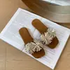 Sandalias de fuegos artificiales con pedrería estilo francés para mujer, para uso exterior en verano, nuevo modelo 2026, de suela plana, cómodas para los pies, sandalias de playa estilo vacacional