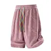 Pantalones Cortos para Hombre 2026 Nuevo Verano Retro Americano Tie-Dye Deportivos Sueltos Casuales Hasta la Rodilla Modernos Blanco Rosa