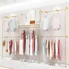 Arara de chão para loja de roupas arara criativa de aço inoxidável para loja de roupas femininas arara de parede arara de ilha