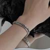 Pulseira Corrente Cubana de Aço Titânio que Não Desbota Verão Feminina ins Moderna Hip-hop Pulseira Masculina Estilo Frio Simples Pulseira de Casal