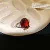 Anillo abierto geométrico ovalado de circonita, simple y elegante, adecuado para ir al trabajo, anillo para el dedo índice con diseño único, joyería de nicho para mujer