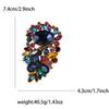 Exquisito broche de cristal con diamantes de imitación de aleación de moda de lujo para mujer, broche de joyería con ramillete para traje y abrigo de comercio exterior
