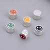 Al por mayor S925 plata de ley color gota pegamento cara sonriente cuentas lindas coreanas ins pegamento crema accesorios para pulsera DIY