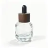 Frasco Conta-Gotas Plano Transparente 15ml 30ml em Estoque de Fábrica Engarrafamento de Óleo Essencial de Aromaterapia Essência Frasco Pequeno para Amostra