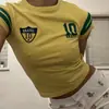 Nuevo Top Azul de Verano/Primavera Europeo y Americano, Delgado, Ajustado, Estampado de Letras, Y2K, Camiseta de Verano para Mujer con Ombligo al Aire, Sexy Transfronterizo