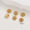 Cobre Chapado en Oro de 18 Quilates Zircón Flor Tapa Espaciadora Accesorios Componentes para Joyería DIY Espaciador de Cuentas Tapa Flor Materiales