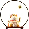 Luz de preenchimento em anel redonda com água corrente para Galo Taihua, base luminosa, estátua de Buda para vinho branco, ornamentos de fundo para transmissão ao vivo de mão
