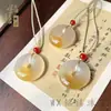 Anel Pingente de Calcedônia Colorida Natural Gato DIY Ágata Cor de Doce Joias Criativas Fofas Animal de Estimação Fofo Estilo Chinês Acessórios de Jade