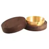 Madera de Acacia Color Nogal Cenicero de Madera Maciza Sala de Estar del Hogar con Tapa de Madera Anti-Ceniza Volante Creativo Oficina Estilo Redondo de Madera