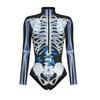 Nova série de esqueleto cos role impressão macacão masculino e feminino macacão de peça única collants roupas de performance