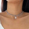 Collar de Mariposa Multicapa de Piedra Preciosa Imitación Esmeralda Transfronterizo Europeo y Americano, Gargantilla Choker de Corazón y Flor Incrustada de Diamantes de Nicho de Lujo Ligero