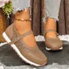 2025 Primavera y Verano Nuevos Comercio Exterior Talla Grande Transfronterizo Transpirable Poco Profundo Hebilla Zapatos Casual Versátil Zapatos de Mujer Europeos y Americanos