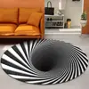 Temu Dropshipping Alfombra de Terciopelo de Cristal Trampa Visual 3D Alfombra de Remolino Blanco y Negro Sala de Estar Alfombra de Cobertura Completa de Área Grande