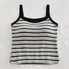 Nova Camisola de Estilo Coreano para Mulheres, Sutiã Sem Fio com Bojos Integrados, Pode Ser Usado como Camada Externa, Design Listrado com Costas Bonitas