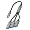 Estación de Acoplamiento Tipo C Cable Adaptador OTG Estación de Acoplamiento USB Hub para Computadora Transmisión de Datos de Disco U, Ratón, Teclado