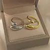 @Processando: Produtos de cobre, anel aberto redondo em formato de gota, minimalista e requintado coreano, único e versátil, estilo de luxo leve