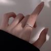Anillo Trenzado de Diamante Flash Chapado en Plata S925 para Mujer Diseño de Nicho Moda Simple Lujo Accesible Anillo de Ajuste de Boca Viva de Gama Alta